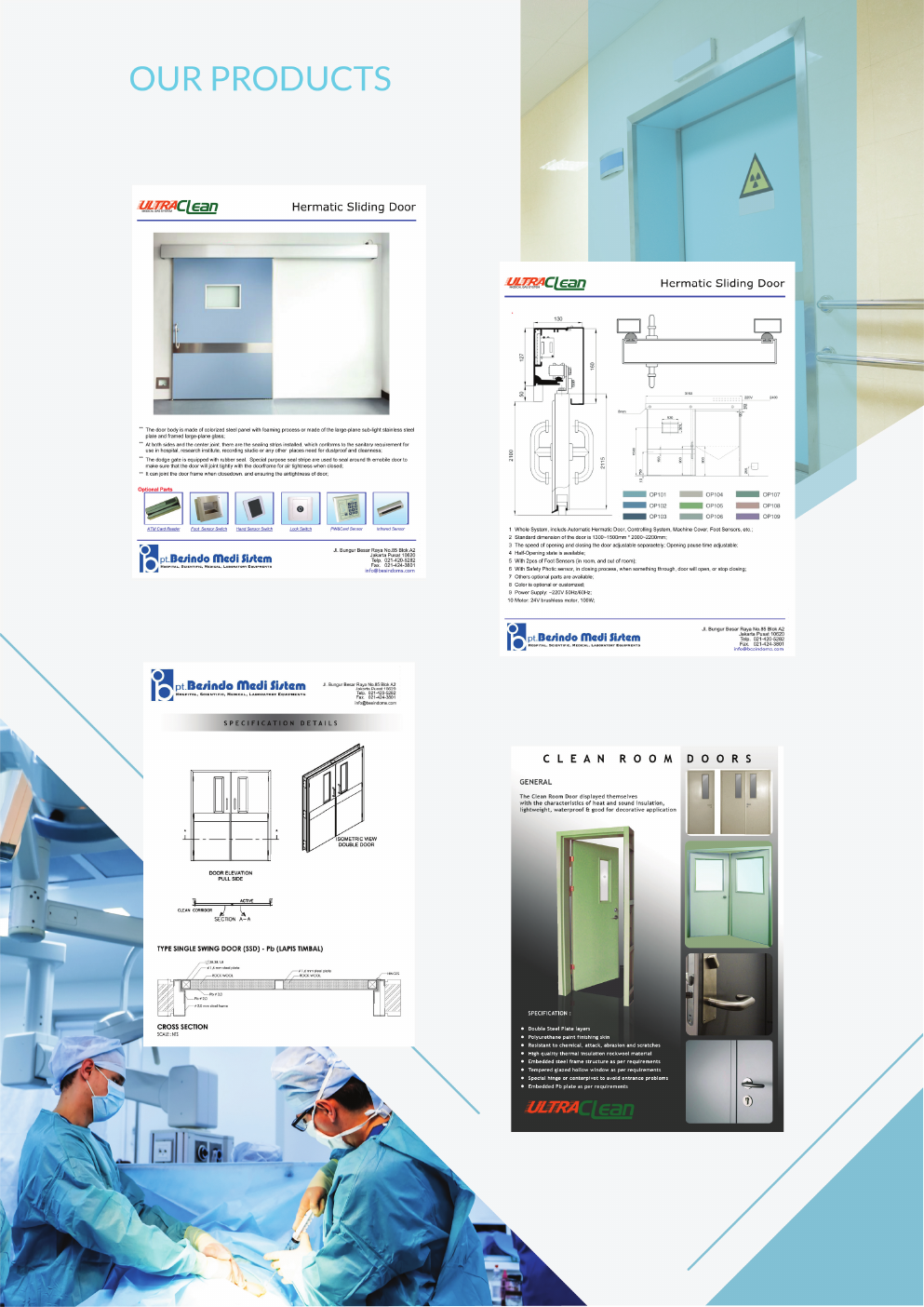 Hermetic door and clean room products
